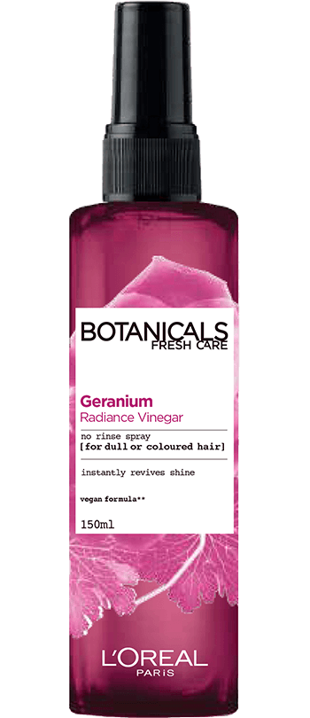 botanicals rose and geranium coloured hair vegan radiance vinegar